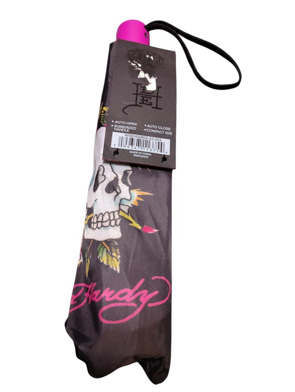 Ed Hardy Auto Open/Close Umbrella, With Cover, NWT